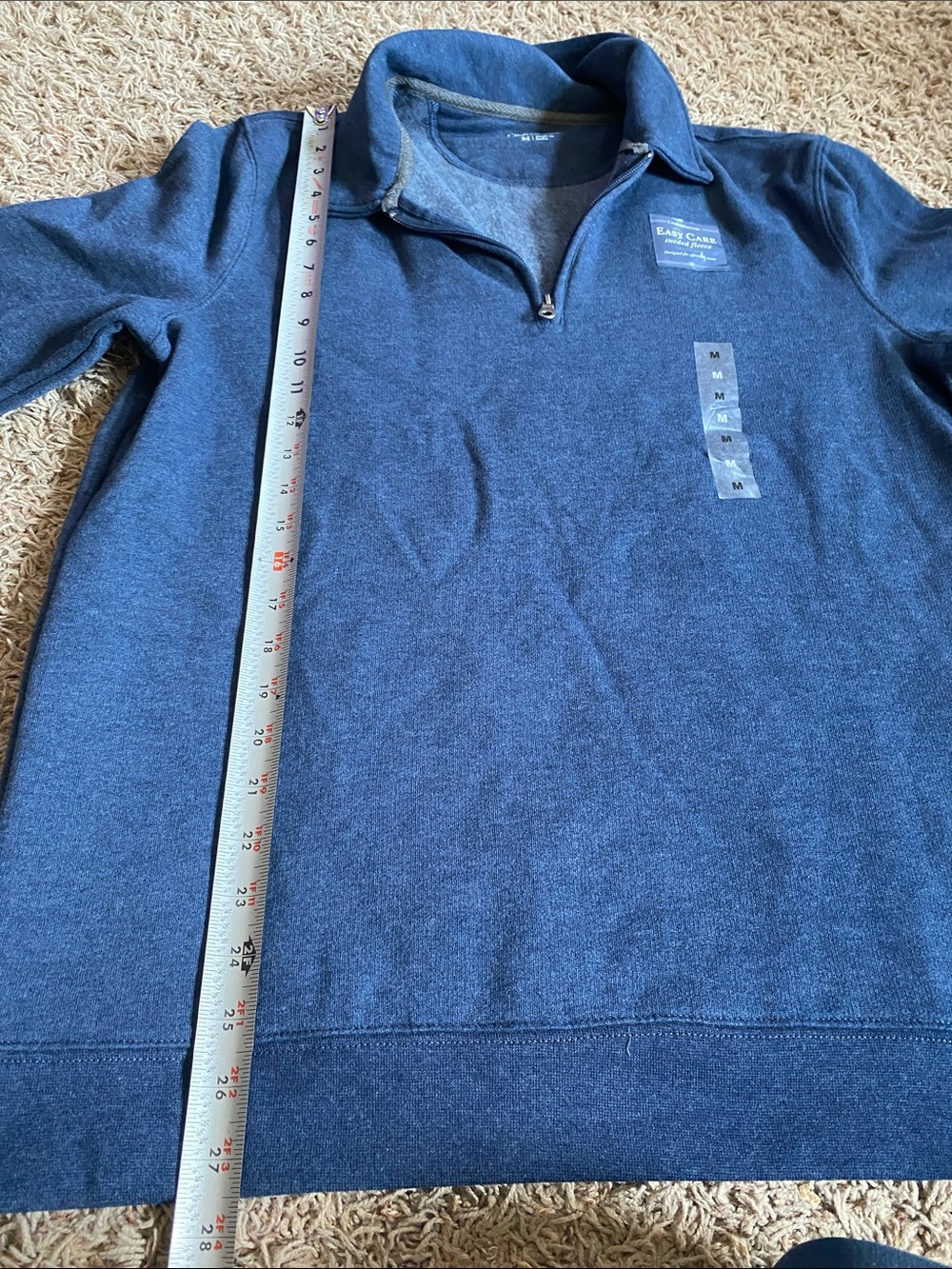Men's Navy Quarter-Zip Pullover Croft&Barrow M